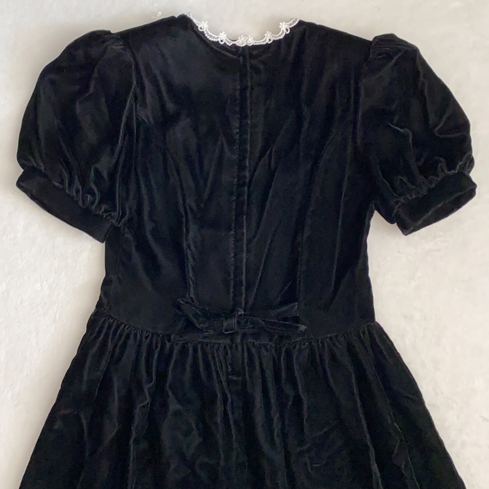 {VTG} Gunne Sax by Jessica McClintock | Velvet Lace Bib Collar Midi Dress (14) - Picture 13 of 16